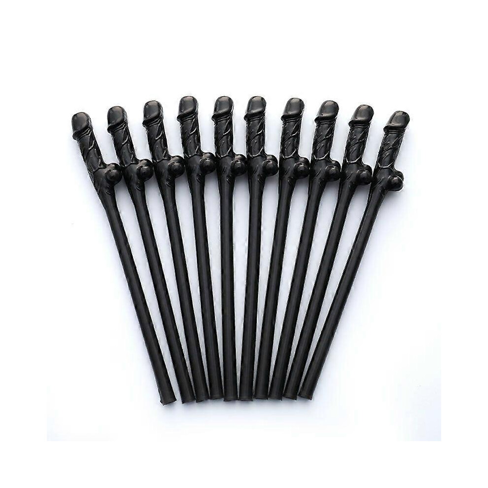 (As Show, Black) Hens Party Accessory Drink Plastic Willy Dick Dicky Straws Novelty Nude Straw 3671082437625