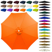 Patio Umbrella Canopy Replacement UV Protective 8 Ribs Polyester Outdoor Parasol Cover Orange 7.5ft