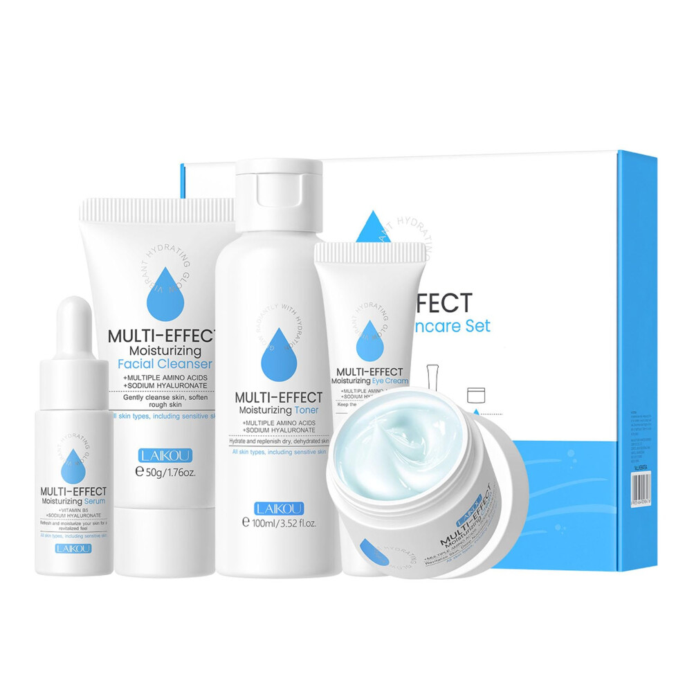 Cream Teen Skincare Set 5In1 Gentle Hydrating Face Care Kit With Cleanser Toner Serum Eye