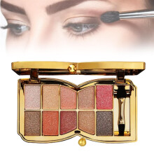 10 Color Shimmer Eyeshadow Palette #08, Longwearing Glitter Shades with Pigment Color Payoff