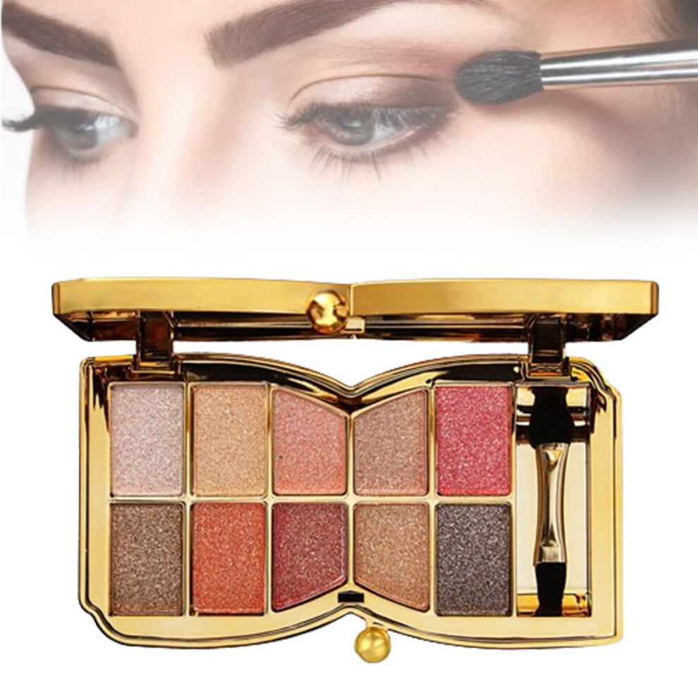 10 Color Shimmer Eyeshadow Palette #08, Longwearing Glitter Shades with  Pigment Color Payoff
