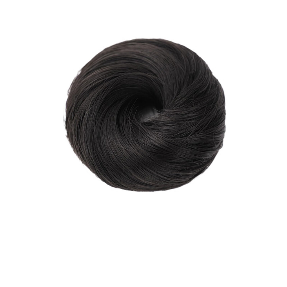 Unisex Brown Messy Bun Hair Piece Synthetic Chignon With Drawstring, Blonde Curly Wavy Hair Extension (1B/30Hl)