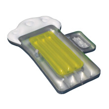 Inflatable Beer Mug Pool Float Raft with Onboard Cooler and Cup Holder, 72 Inch White Yellow