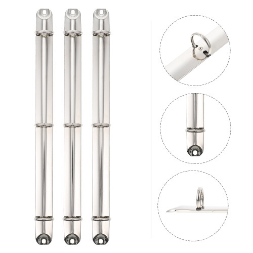 3Stk Silberne Metall-Buchringe Robuste Blattbinder Für Haushalt 2