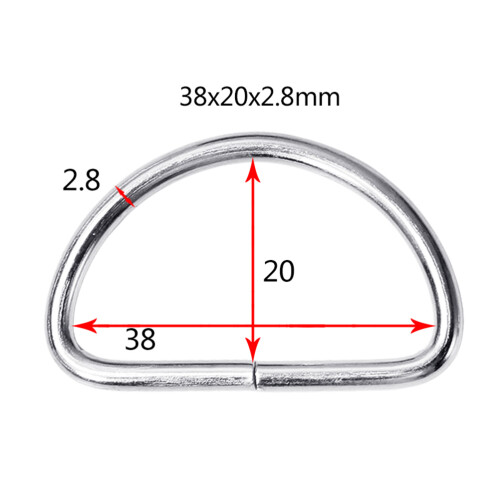 D Ring Silber 20 Stück 1,5x0,8x0,1 Zoll D-Förmiges Einfaches Design 1