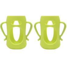 2St Silicone Zuigfles Bescherming Babyfles Sleeve Groen Flexibel