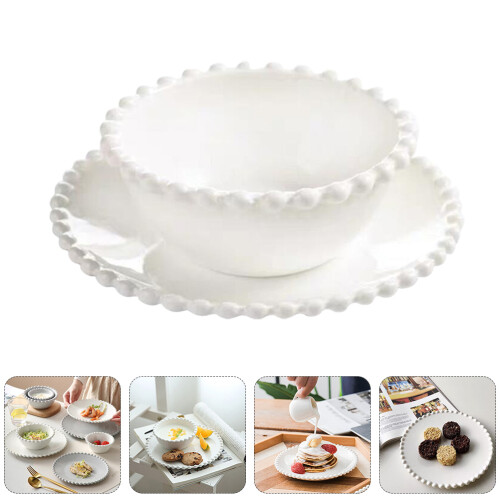 Kitchen Ceramic Tableware Dessert Plate Dessert Bowl Food Serving Bowl 1