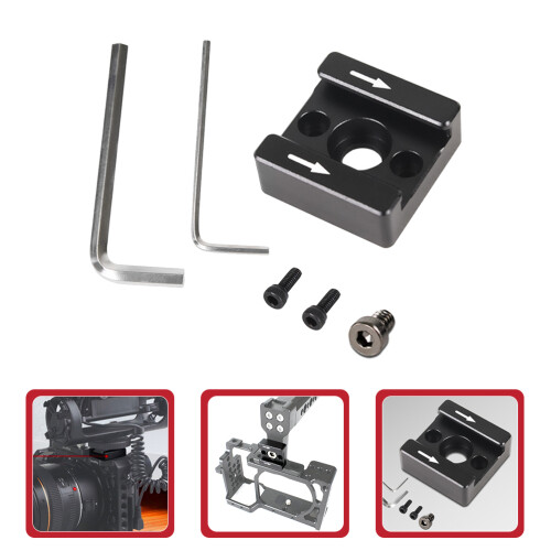 1Set Aluminium Cold Shoe Bracket Adapter Zwart Voor Camera Accessoires 1