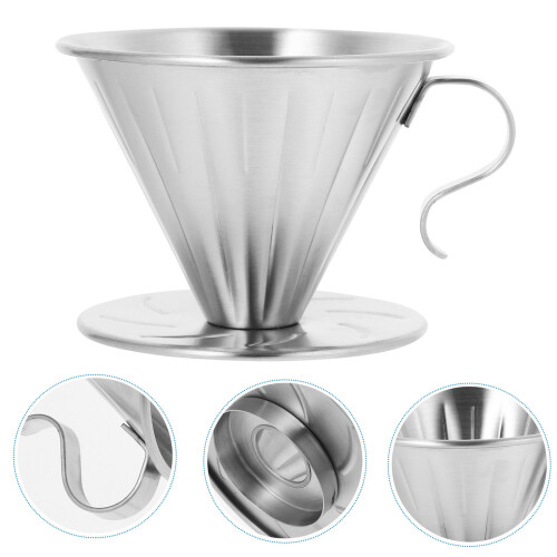stainless steel coffee dripper handheld drip filter cup tea funnel 2