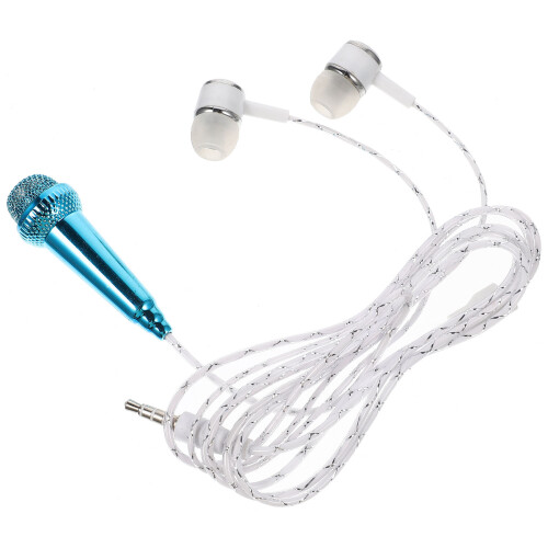 Blauw Mini Microfoon Plastic Draagbaar Voor Telefoon Opnemen 2
