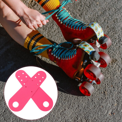 1Paar Roze Roller Skate Protector Lederen Voetbeschermers Thuisgebruik 2