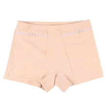 1St Beige Dames Veiligheidskorte Broek Katoen Met Hoge Taille Stretch