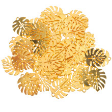 50Pcs Golden Leaf Charms Bulk for DIY Bracelet and Necklace