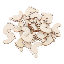 50St Houten Voetafdruk Decoraties Blank Khaki DIY Knutselmateriaal