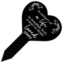 Acryl Hart Grafdecoratie Zwart Voor Begraafplaats Tuin