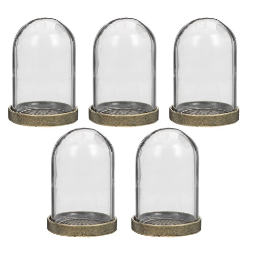 5 Sets Diy Glazen Afdekking Mini Messing Verjaardagscadeau