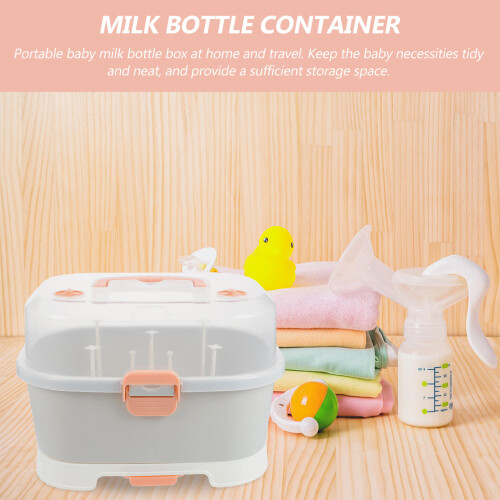 Baby Bottle Storage Box Grijs Stevig Plastic Melkfles Container 1