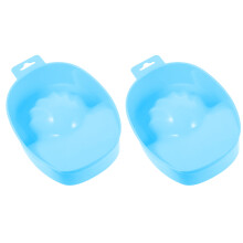 2St Manicure Soak Kommen Plastic Blauw Nagel Art Verwijderbakken