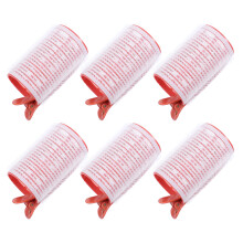 6Stk Haarwurzeln Lockenwickler Aus Pp+nylon Rot Für Zuhause Styling