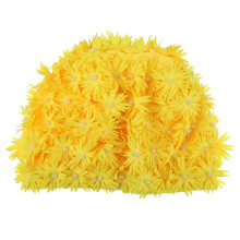 Damen Schwimmhaube 3D Blume Nylon Gelb Leicht & Komfortabel
