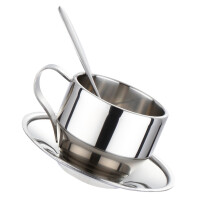 3Stk Silbernes Teetassen Set Aus Edelstahl – Ergonomisch Und Elegant