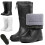 Men's Waterproof Insulated Rain Boots with Warm Lining and AntiSlip Sole, Drawstring PullOn Black Size 7 1