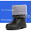 Men's Waterproof Insulated Rain Boots with Warm Lining and AntiSlip Sole, Drawstring PullOn Black Size 7 3
