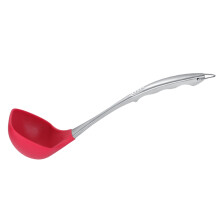 1Stk Rote Silikon-Suppenkelle Mit Edelstahlgriff Küchenutensil