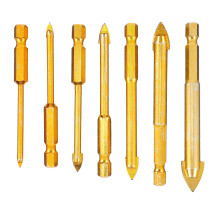 7Stk Hartmetall Bohrwerkzeug Gold Fliesen Keramik Glas Lochöffner