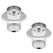 2Sets Spüle Filter Edelstahl Küchenabfluss Sieb Silber Zubehör