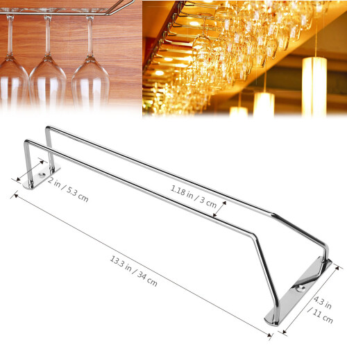 Glas Wein Cup Hangers Rack Halter Mit Schrauben (Silber) 1
