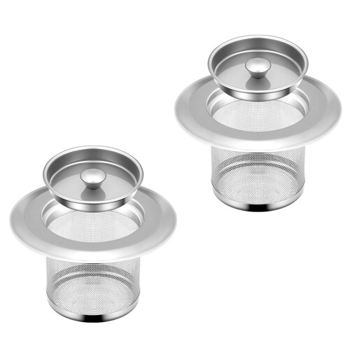 2Sets Edelstahl Spülbecken Filter Küchen Sieb Silber Langlebig