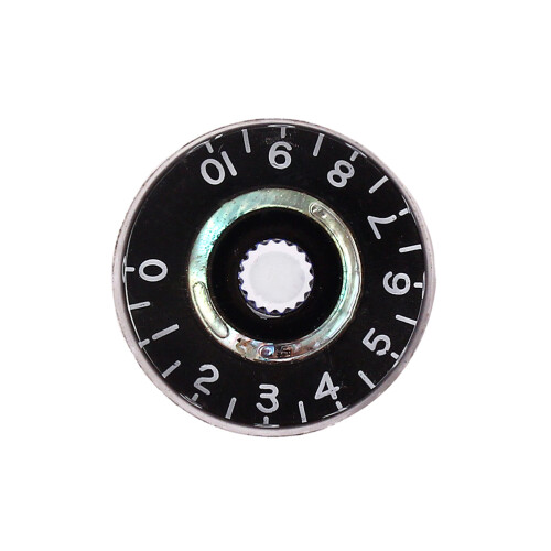 4Stk E-Gitarrenknöpfe Schwarz Abalone Ring Weiß Nummern Leicht 1