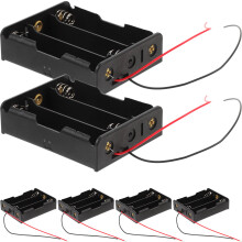 6Stk Batteriehalter Für 3.7V Aa, Schwarzes Kunststoffgehäuse Mit Kabel