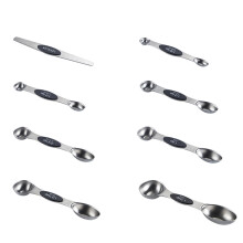 8 Stück Messlöffel Edelstahl Schwarz Zum Backen Und Kochen Magnetisch