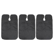 3Stk Haarschneideumhang Schwarz Polyester Barber Cape Für Heimgebrauch