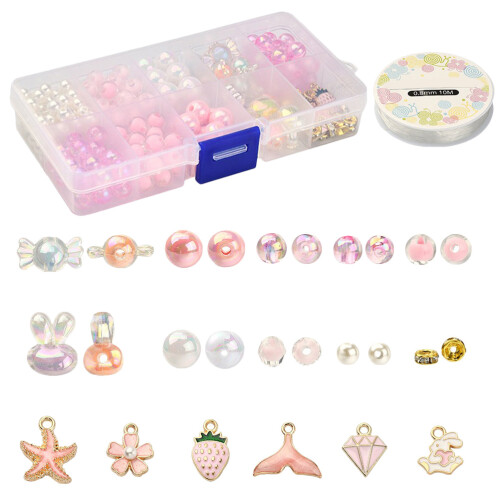 1 Satz Perlenmaterial Set Perlen Acryl Werkzeugset Mädchen