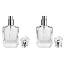2Stk Transparent Glas Parfümflasche Nachfüllbar Spray Für Duft