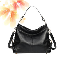 Schwarze Fashion Schultertasche Für Damen Aus Glattem PU Leder