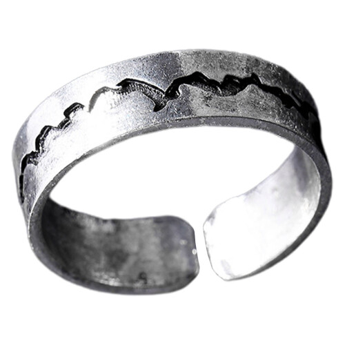 Crack Ring Mann Legierung Antikes Silber Antik 2