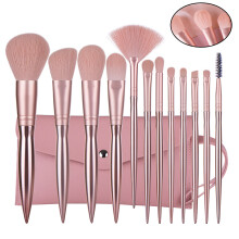12Stk Goldenes Make-Up Pinselset Premium Puder Kosmetik Bürsten Kit
