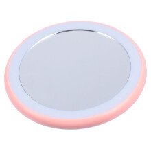Kompaktspiegel LED Beleuchtet Portabler Make-Up Spiegel in Pink
