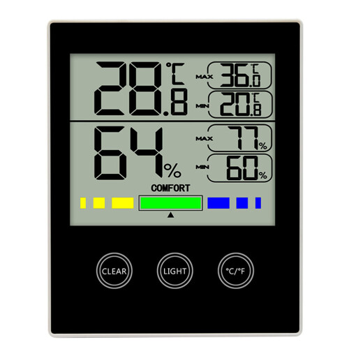 1Stk Digitaler Touchscreen Temperatursensor Hygrometer Für Innen