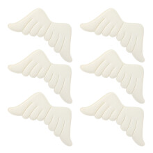 6Stk Weiße Angel Wings Patch Applikation Aus Strickstoff Für DIY Dekor