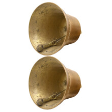 2Stk Kupfer Glocken Retro Bell Pendel Golden Für Wanddeko Klangspiel