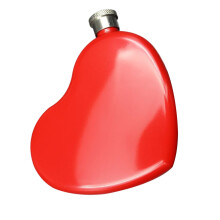 1Stk Rote Herzförmige Flachmann Edelstahl Mini Tragbar Outdoor