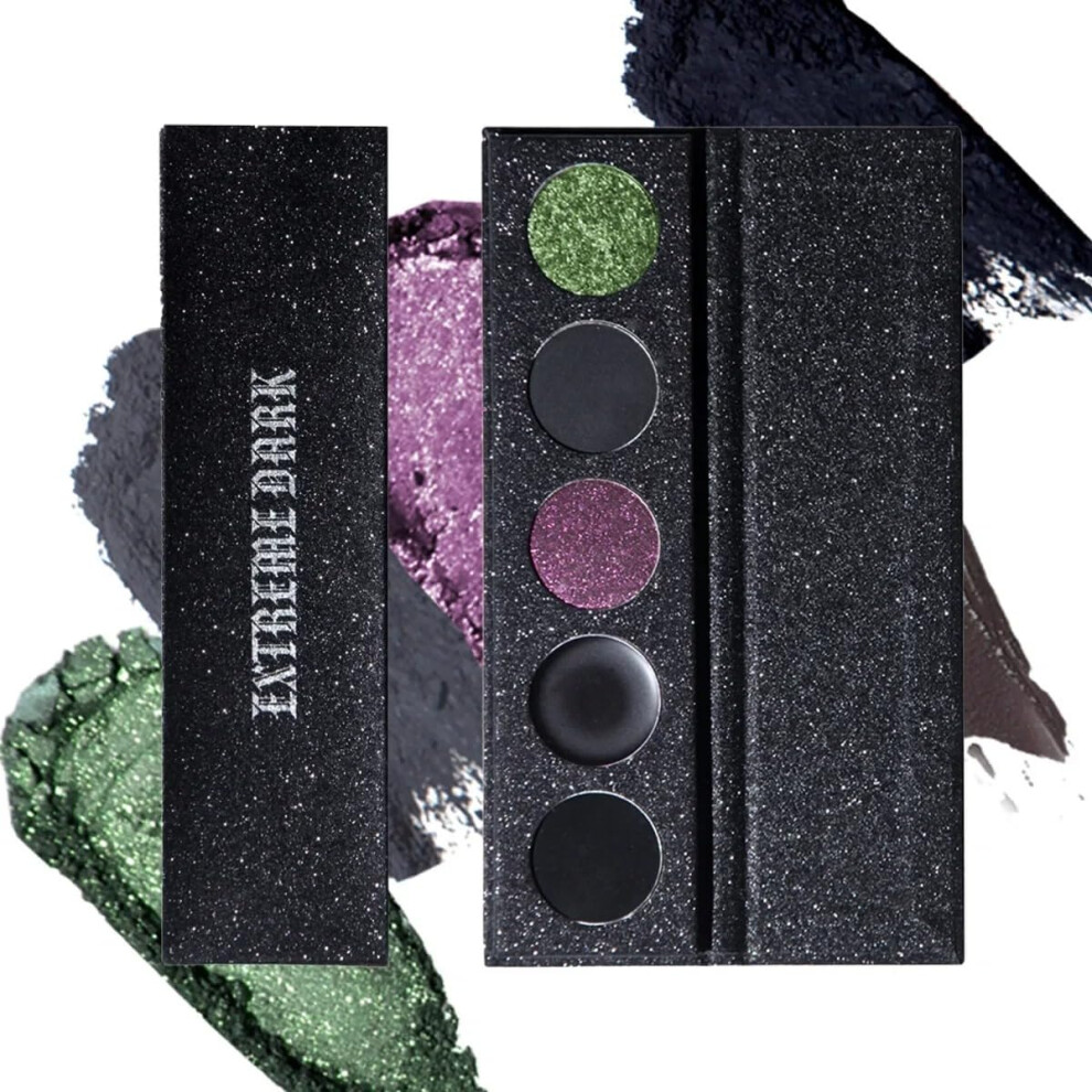 5 Color Black Smokey Eyeshadow Palette Matte and Shimmer Longlasting Waterproof  Pigment (02)