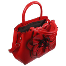Rote Vintage Schultertasche Große Kapazität Damen Elegant