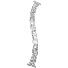 Silberne Edelstahl Uhrband Mit Strass Damen Elegant Ersatzband
