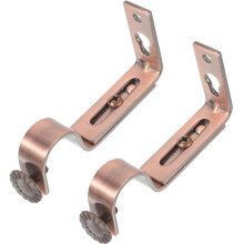 2Stk Gardinenstangen Halter Kupferfarben, Eisen, Dunkelrot, Robust